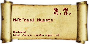 Ménesi Nyeste névjegykártya